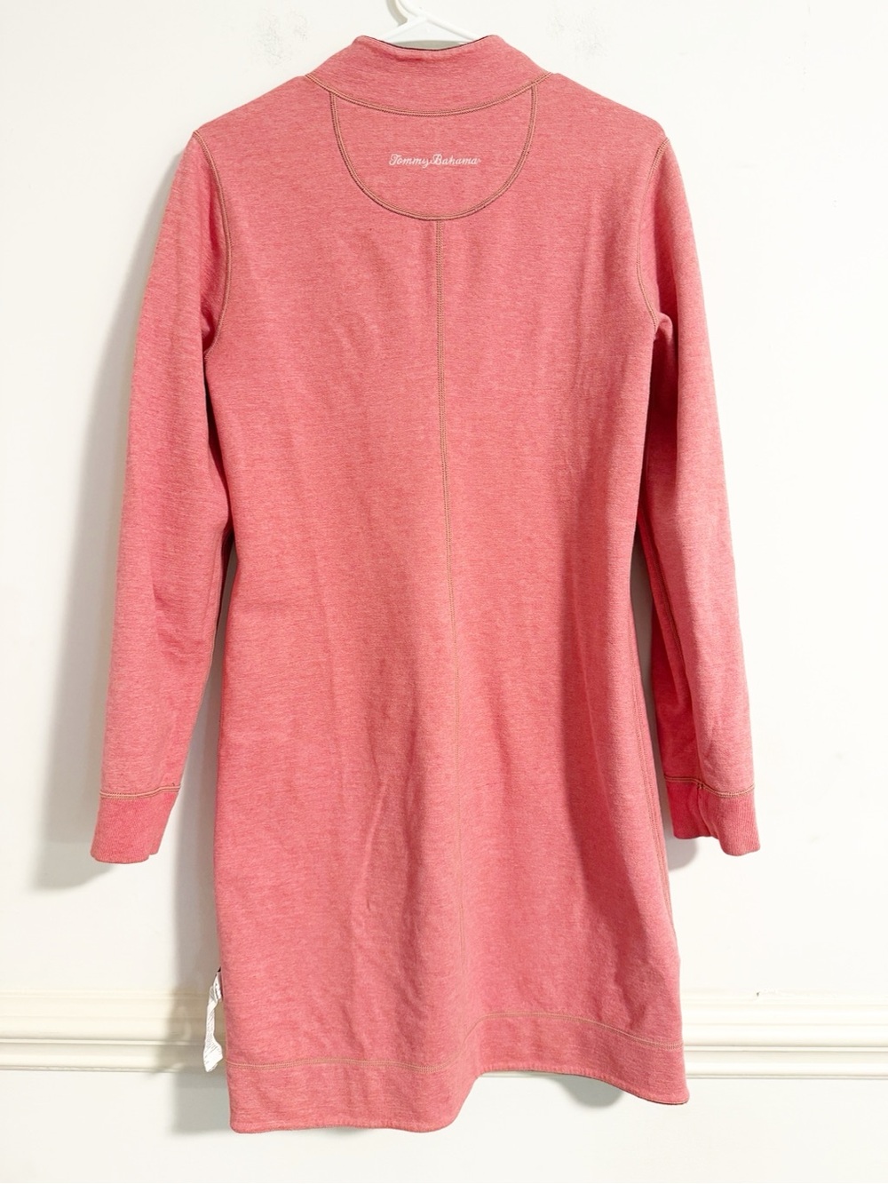 ommy Bahama Pink Fleece Quarter Zip Sweatshirt Dress Medium Reversible